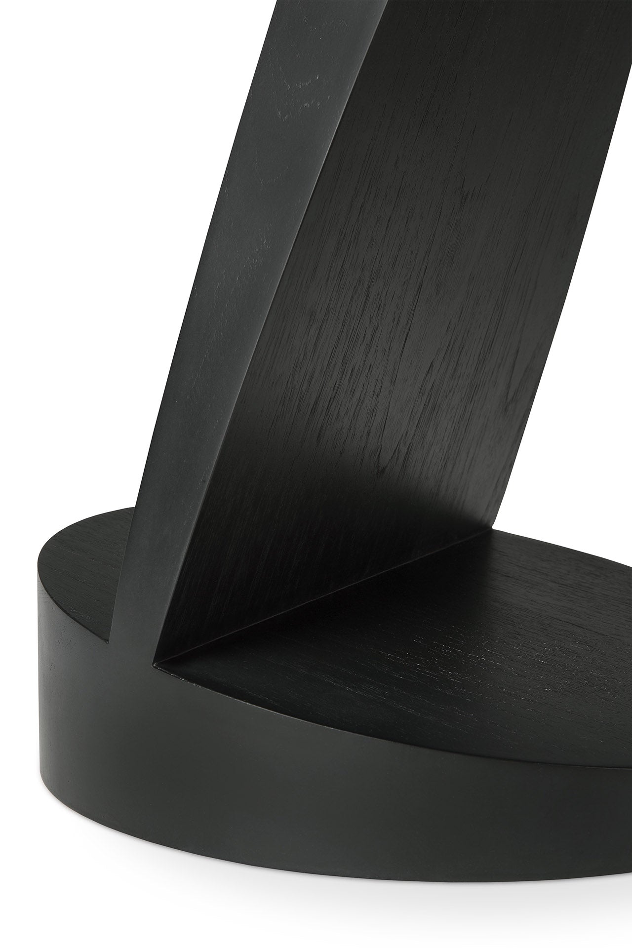 Teak Oblic black side table