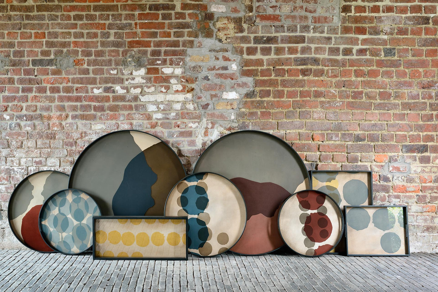 Slate Layered Dots glass tray