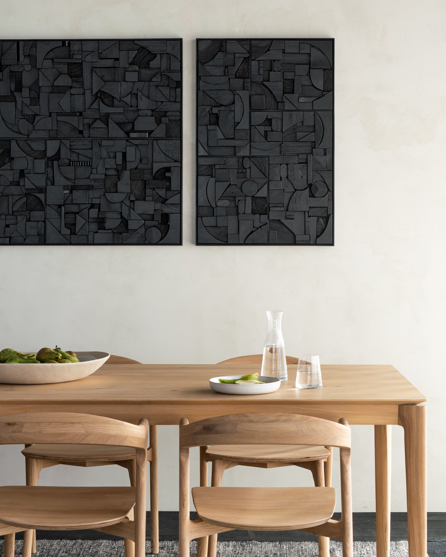 Bricks wall art - Black