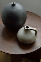Teak Geometric brown side table
