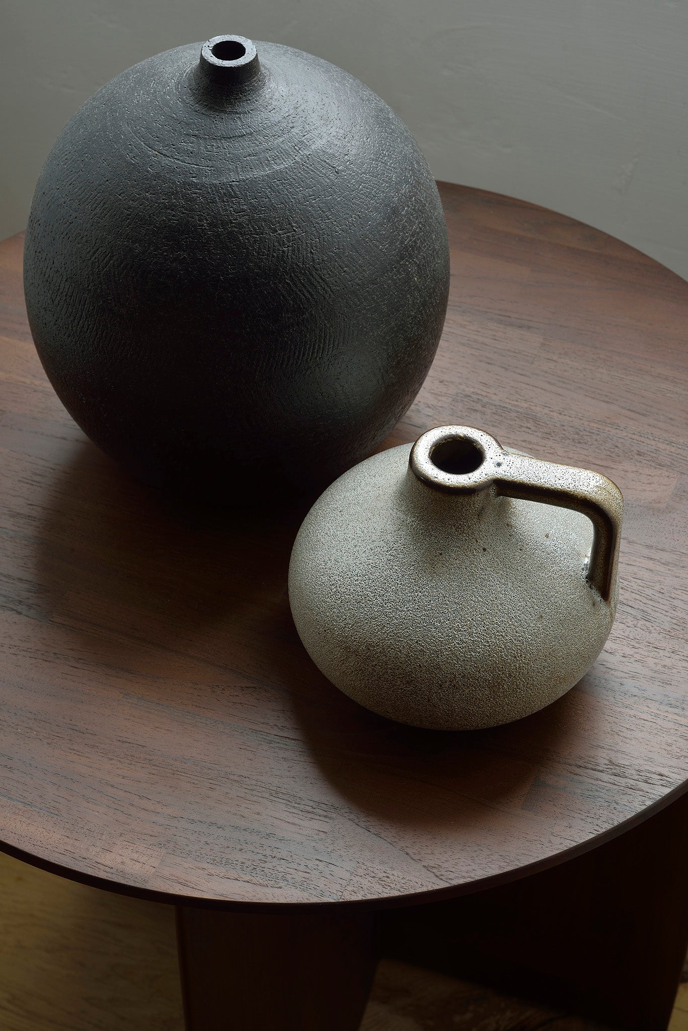 Teak Geometric brown side table