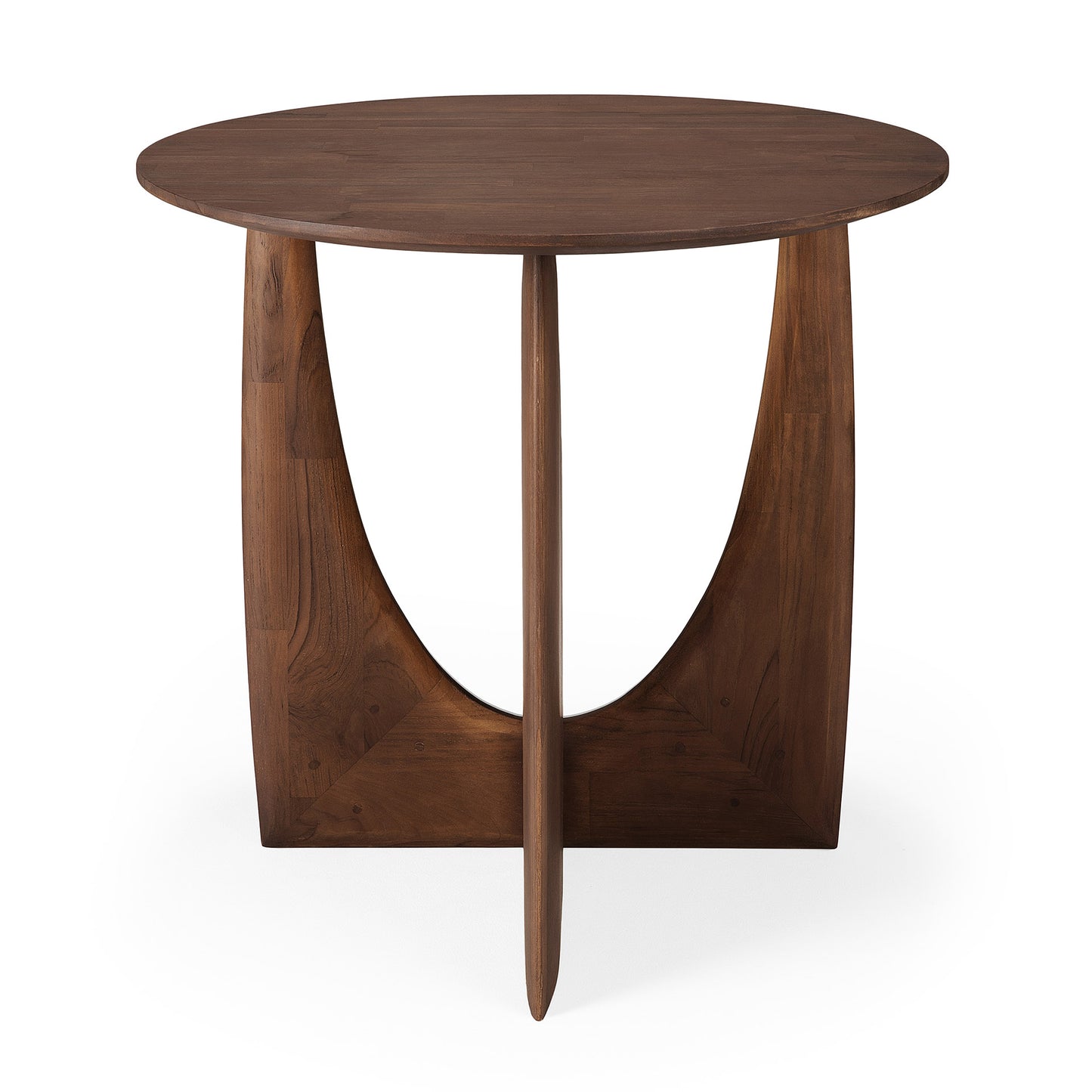 Teak Geometric brown side table