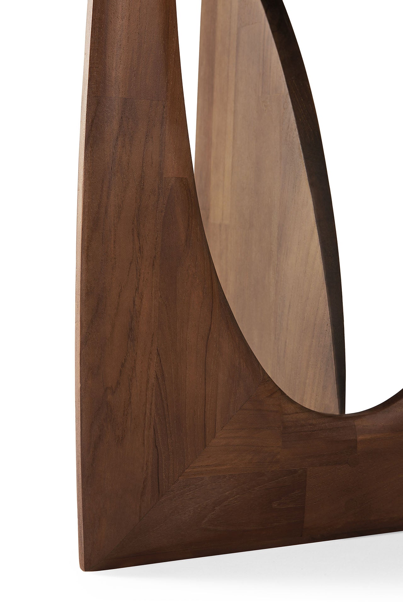 Teak Geometric brown side table