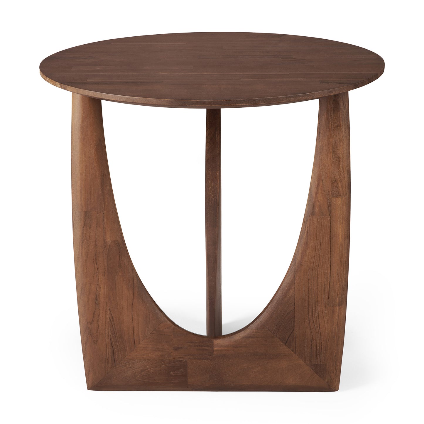 Teak Geometric brown side table