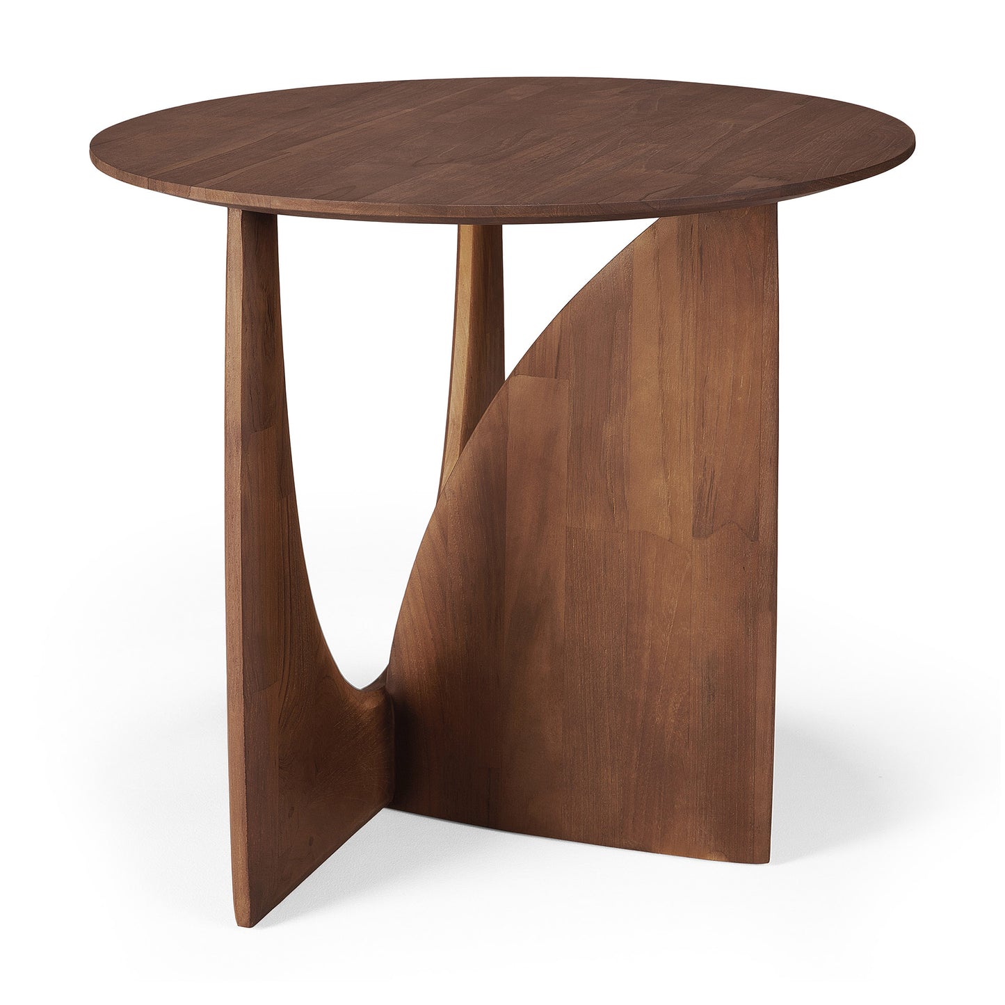 Teak Geometric brown side table