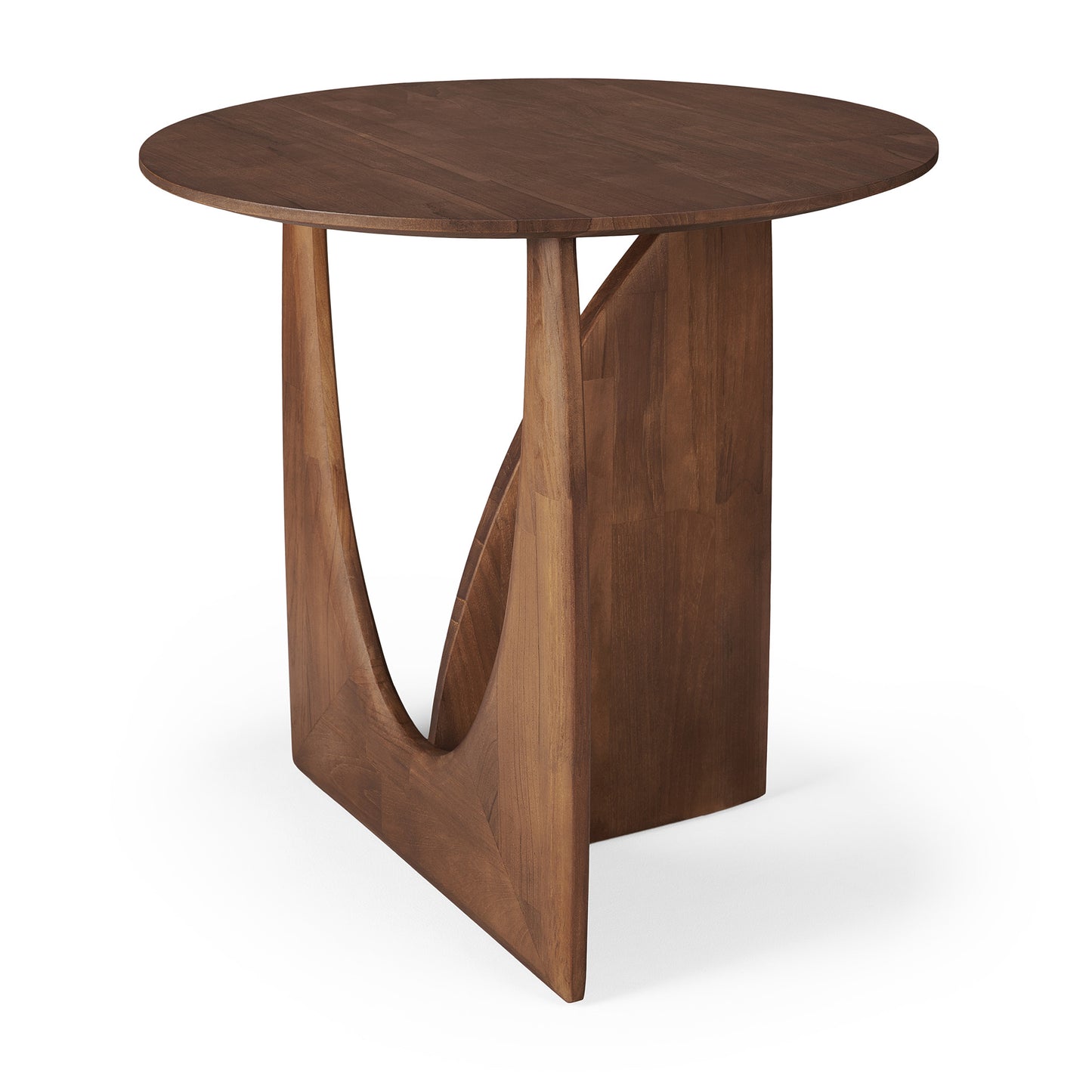 Teak Geometric brown side table