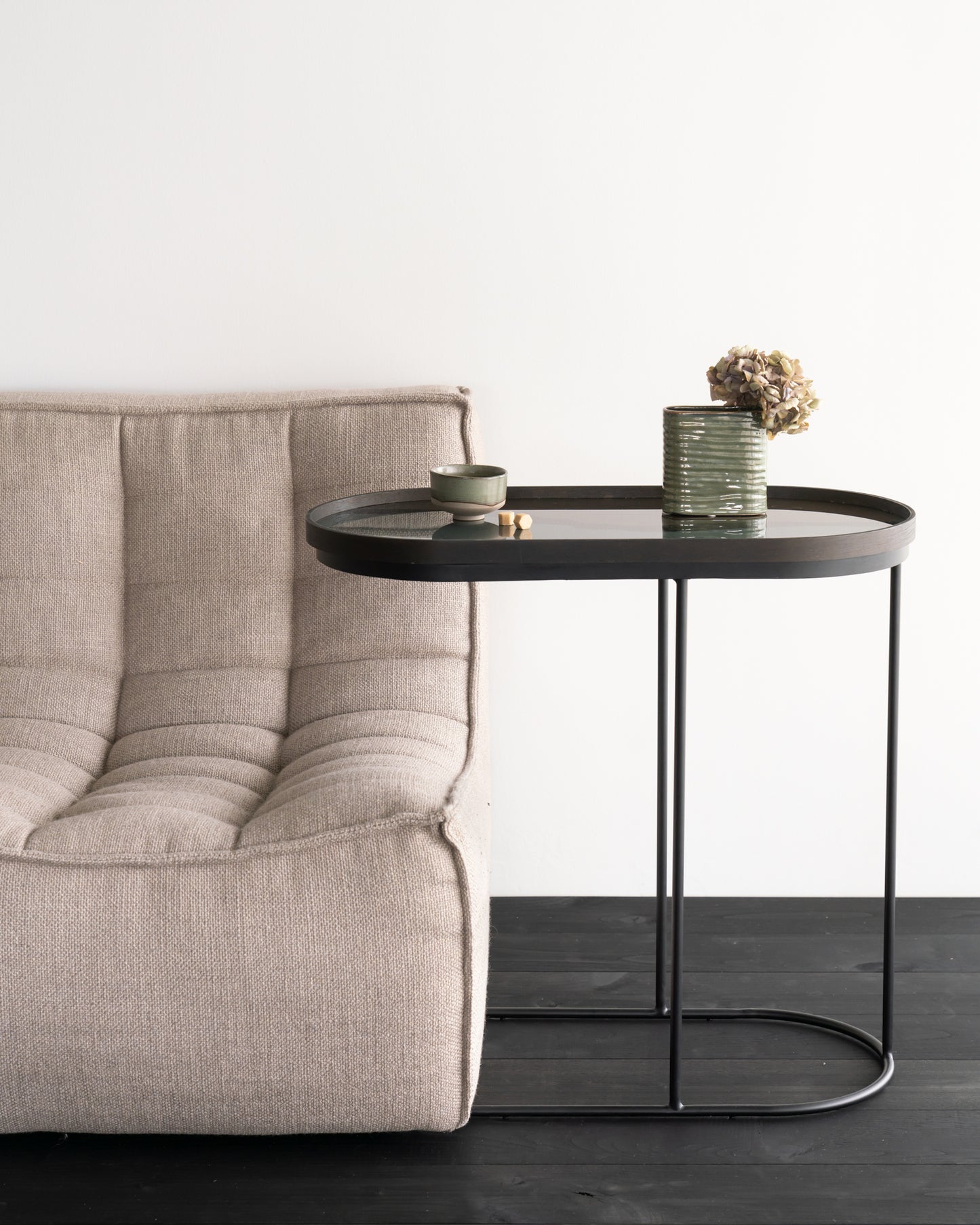 Oblong tray side table (tray not included)