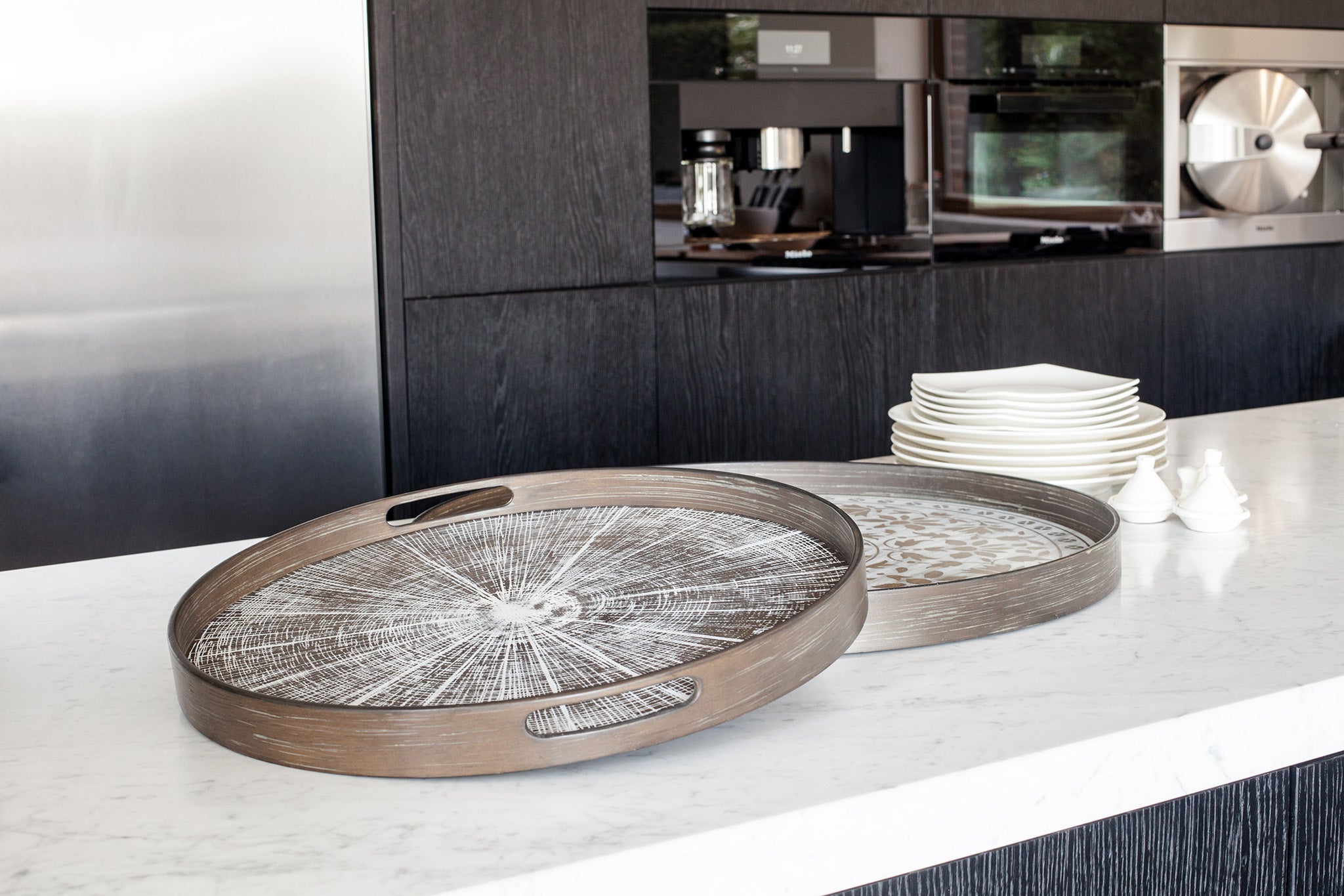 White Slice wooden tray