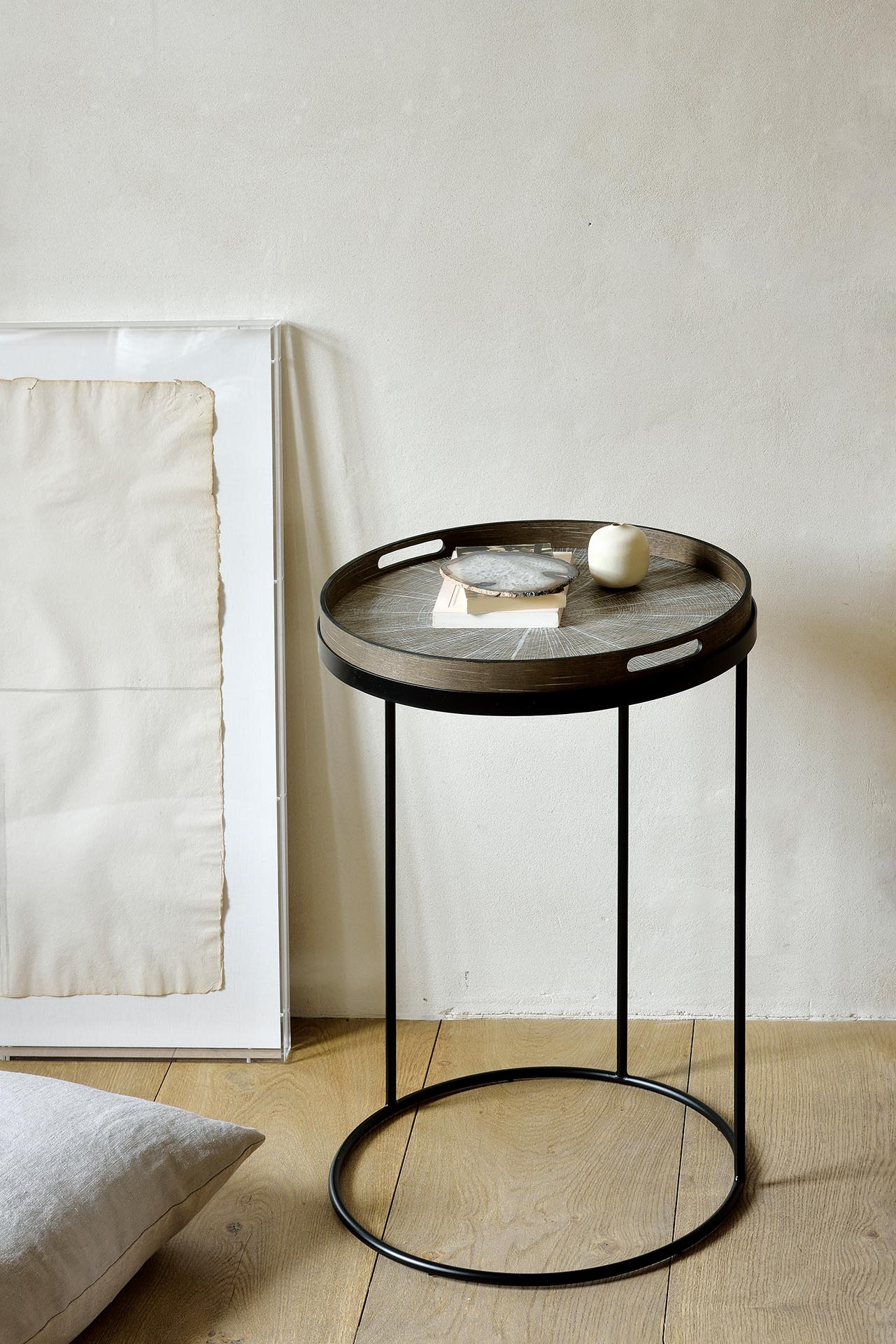 Round tray side table (tray not included)