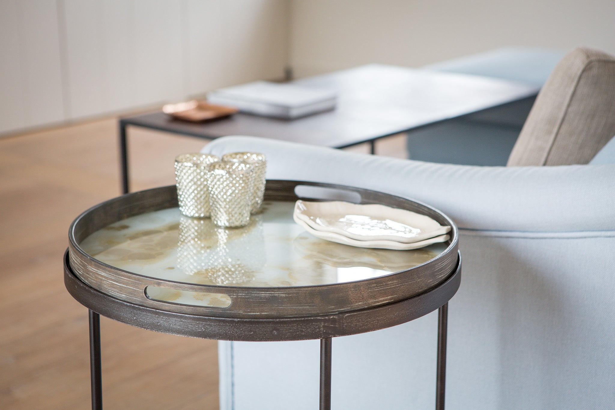 Mist Gold Organic glass tray