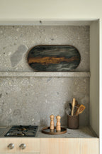 Bronze Organic glass valet tray - round