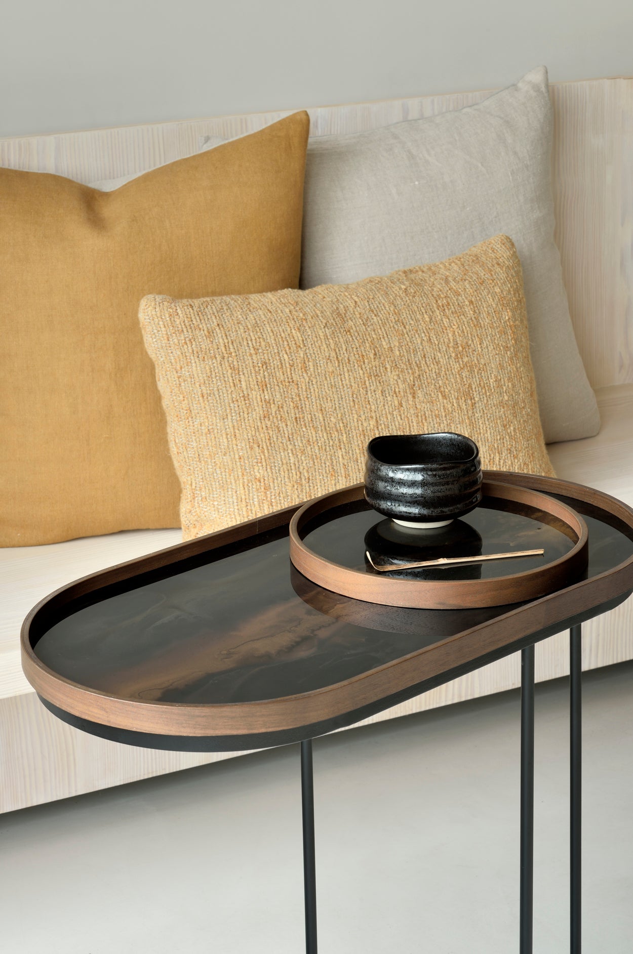 Bronze Organic glass tray - oblong