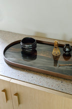 Bronze Organic glass tray - oblong