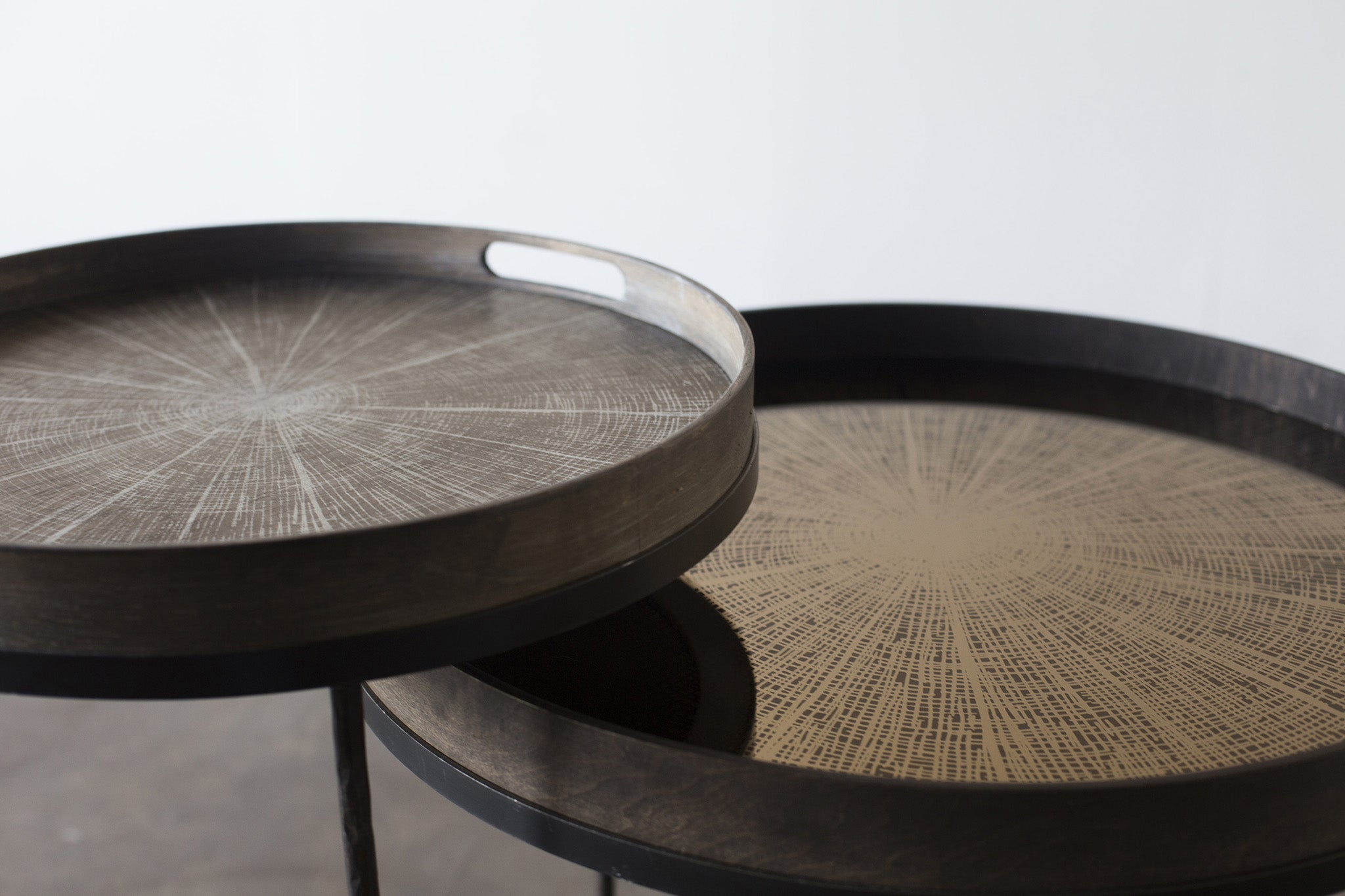 Round tray side table set (trays not included)