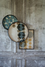 Slate Layered Dots glass tray