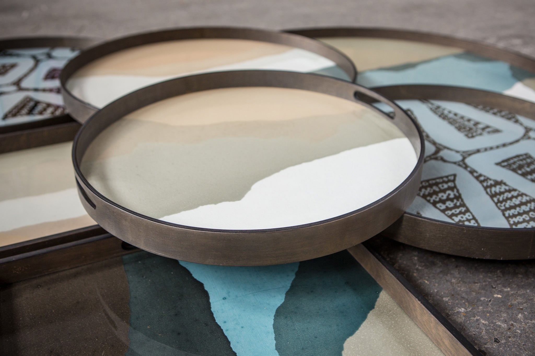 Sand Wabi Sabi glass tray