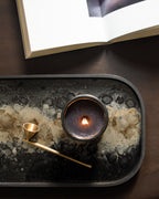 Black Organic glass valet tray