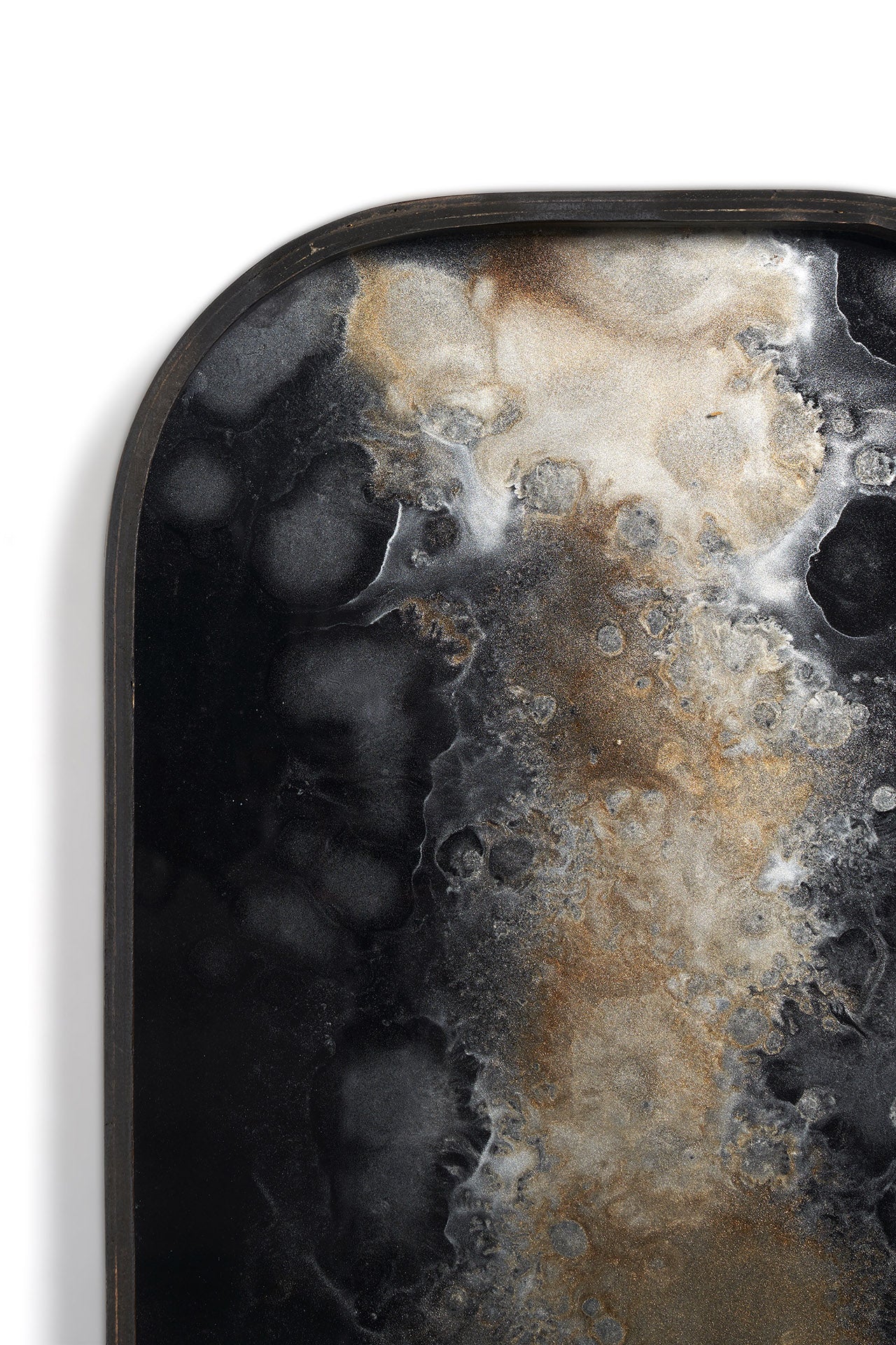 Black Organic glass valet tray