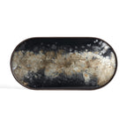 Black Organic glass tray - Oblong