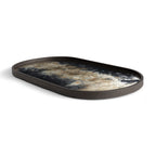 Black Organic glass tray - Oblong