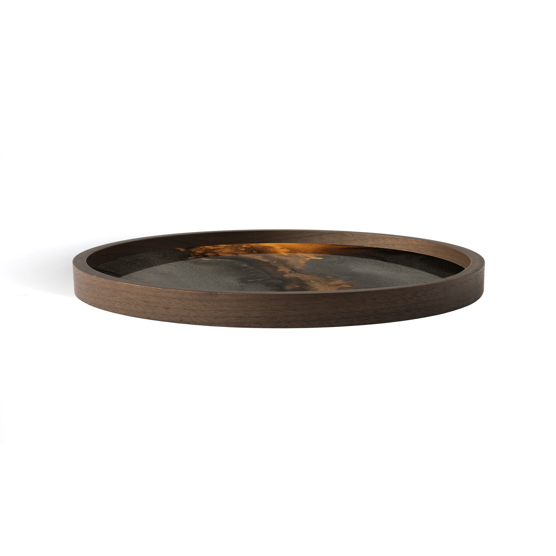 Bronze Organic glass valet tray - round