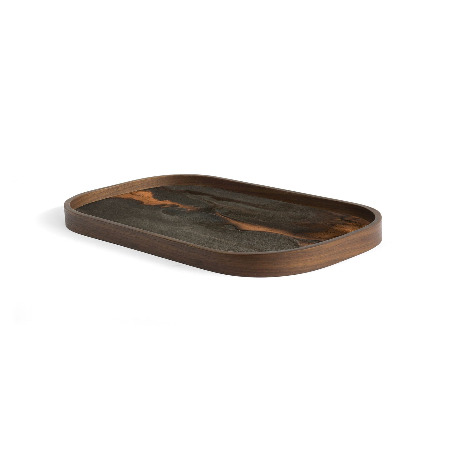 Bronze Organic glass valet tray