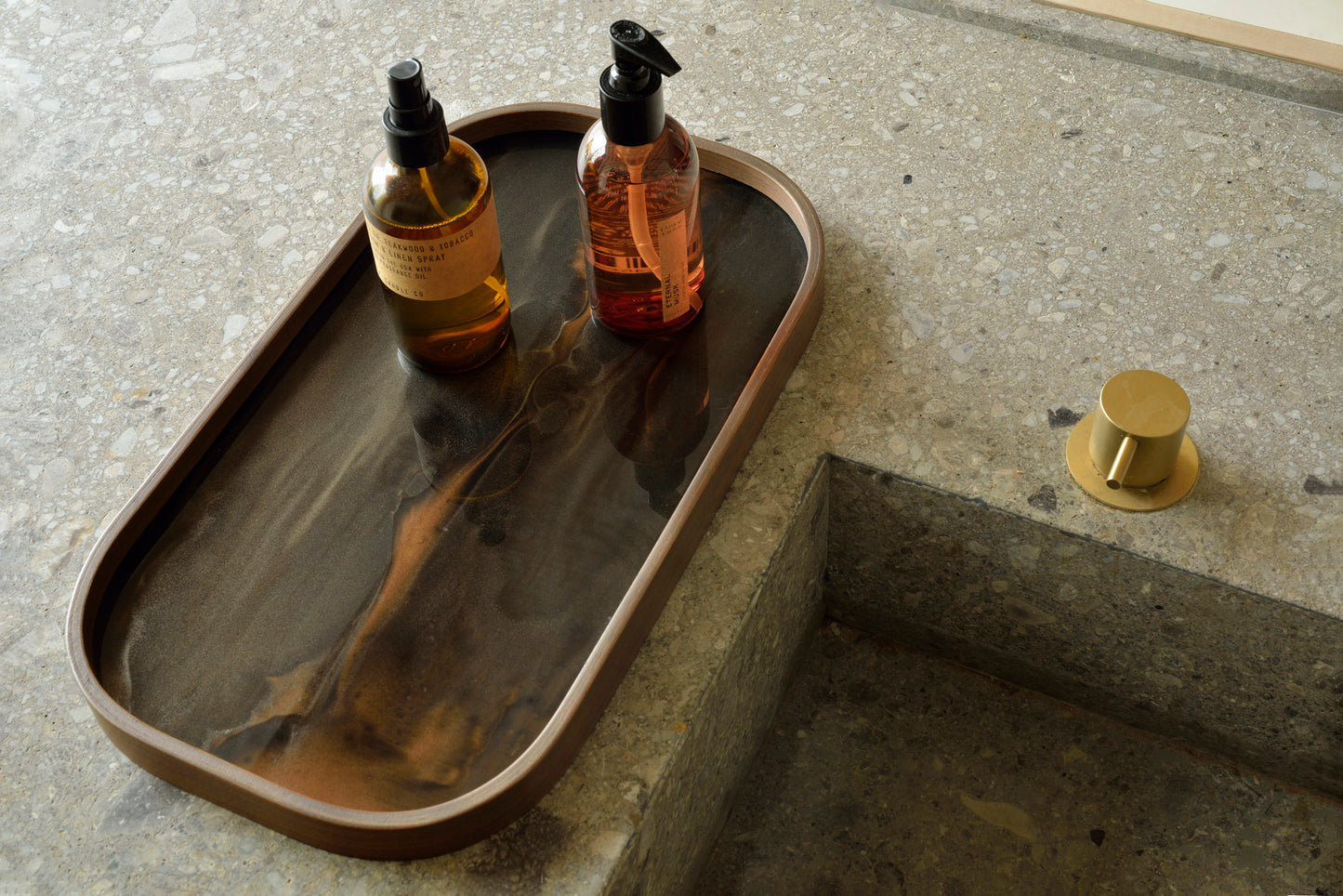 Bronze Organic glass valet tray