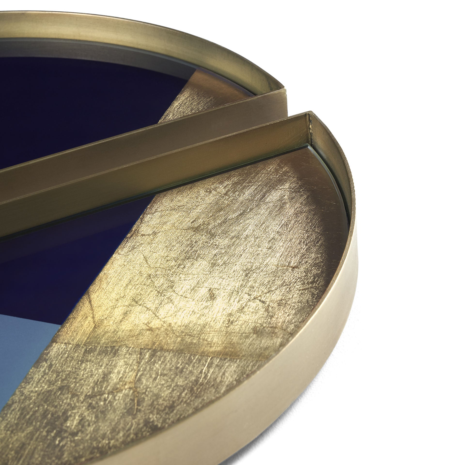 Geometric half-moon glass valet tray