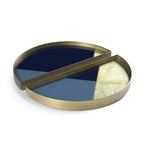 Geometric half-moon glass valet tray