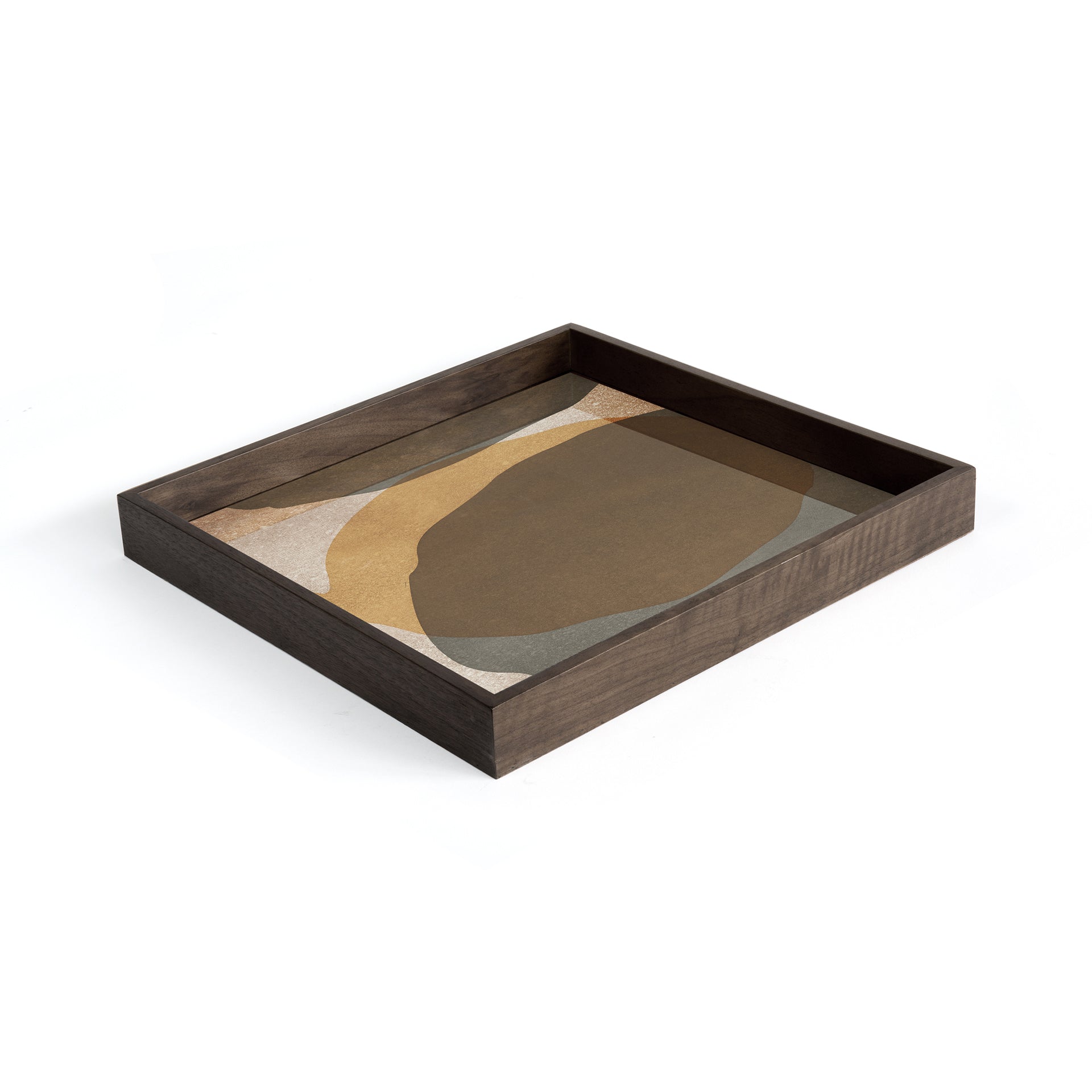 Cinnamon Overlapping Dots glass tray