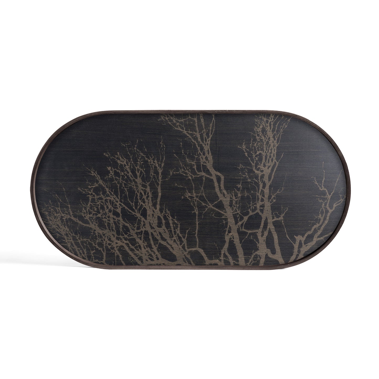 Black Tree wooden tray - Oblong