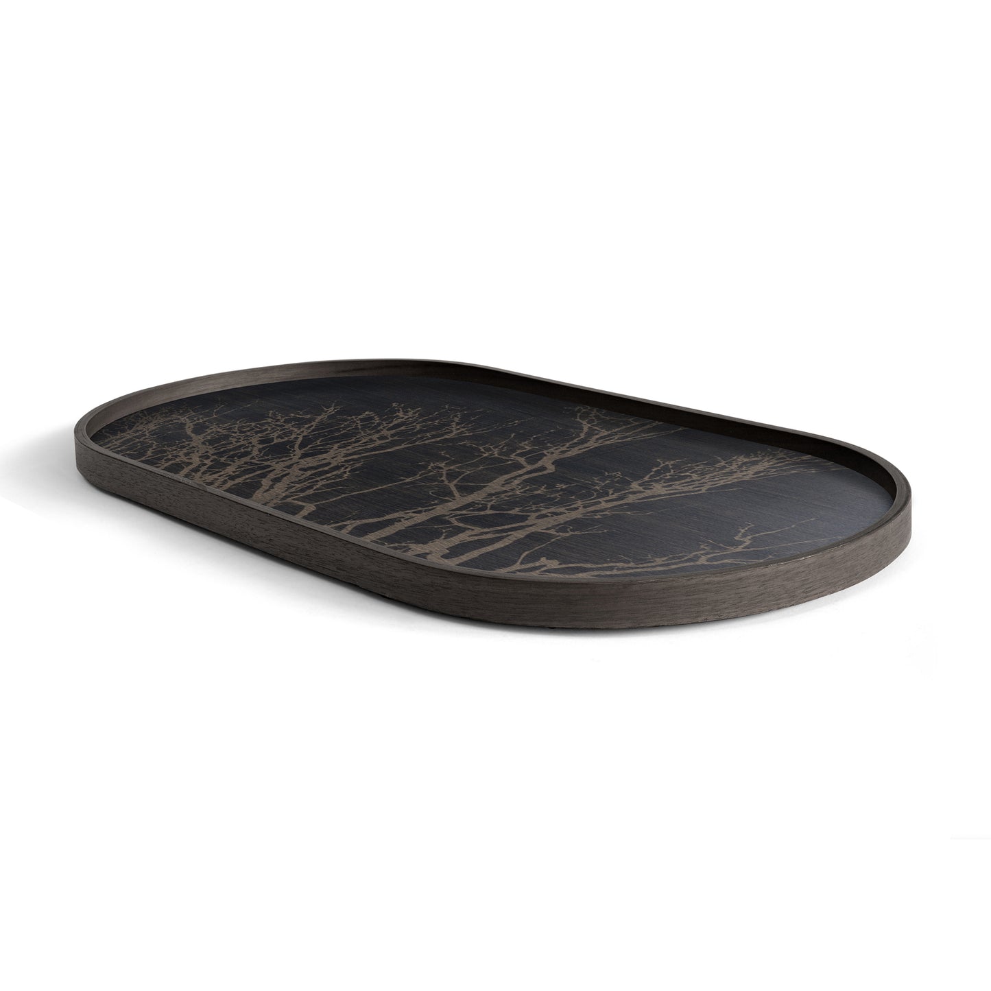 Black Tree wooden tray - Oblong