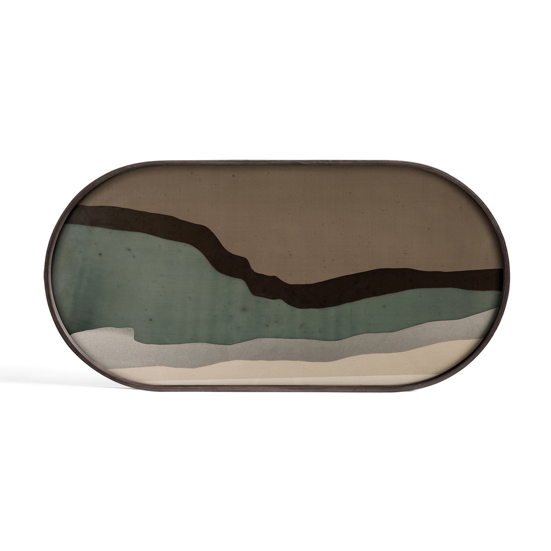 Graphite Wabi Sabi glass tray - Oblong