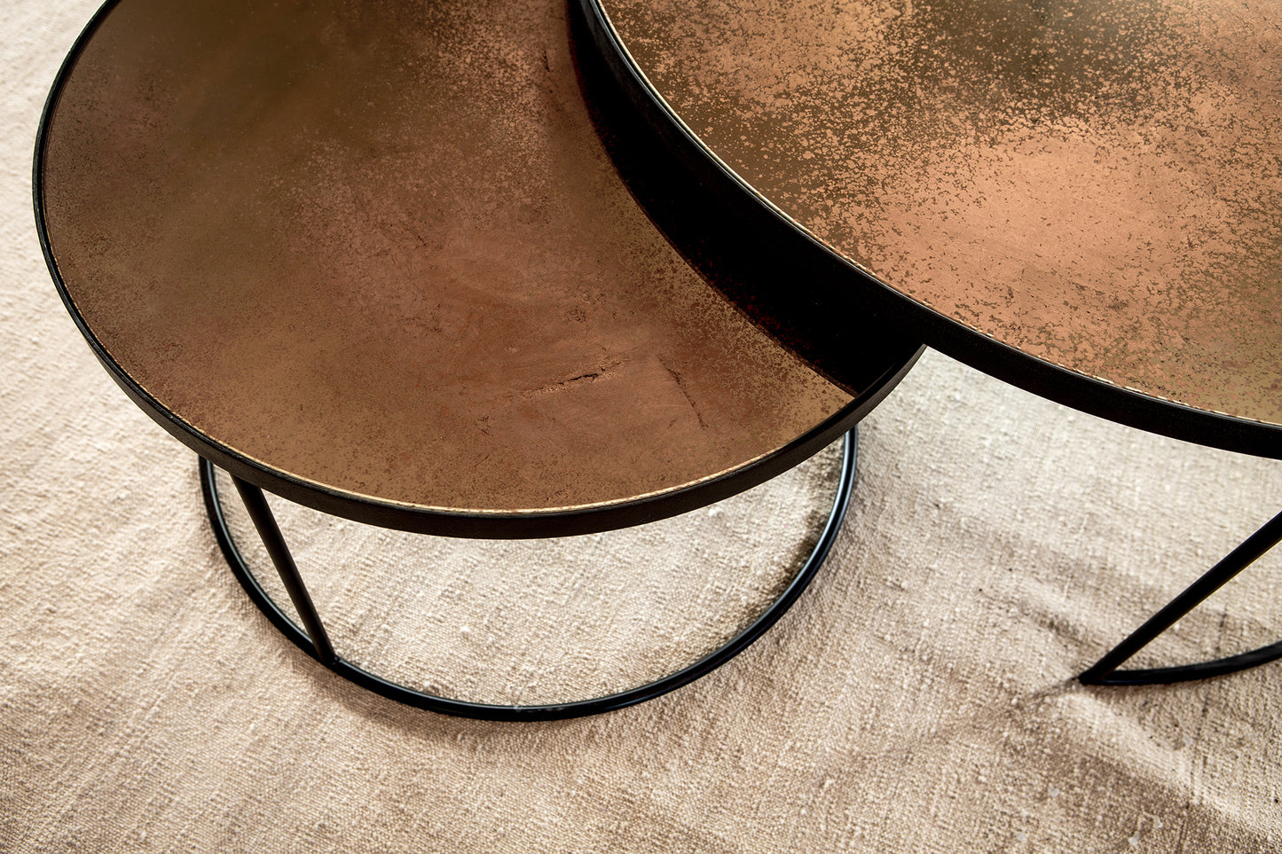 Bronze Copper Nesting side table set