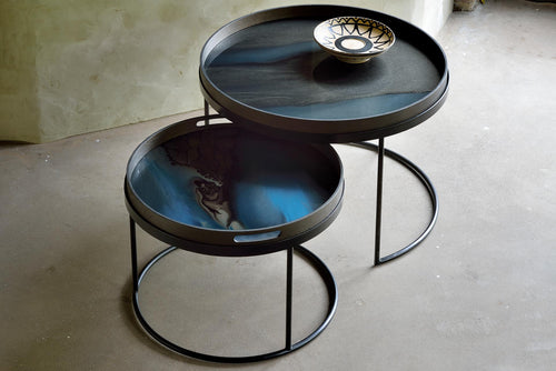 Round tray coffee table set (trays not included)