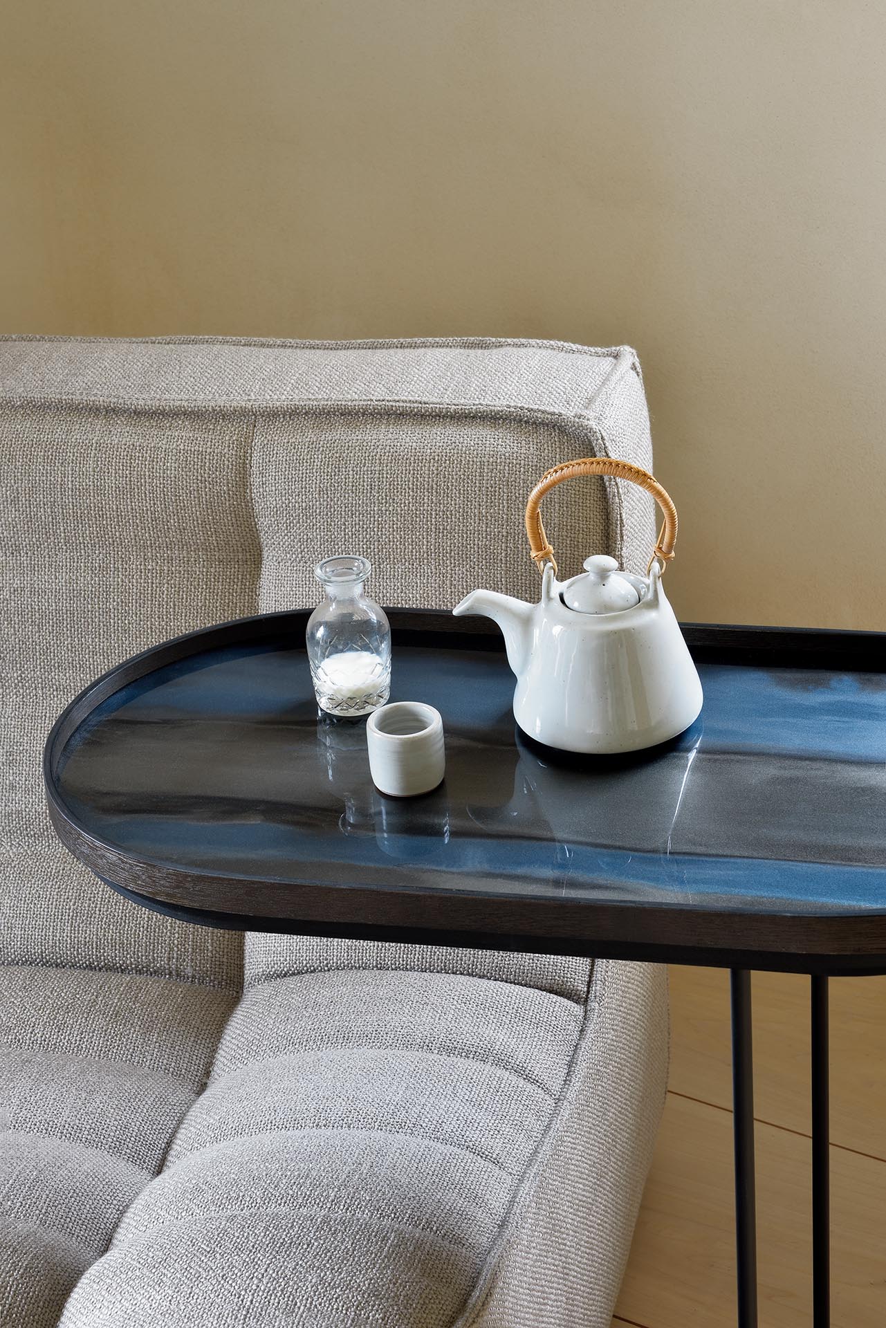 Oblong tray side table (tray not included)