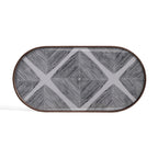 Slate Linear Squares glass tray - Oblong
