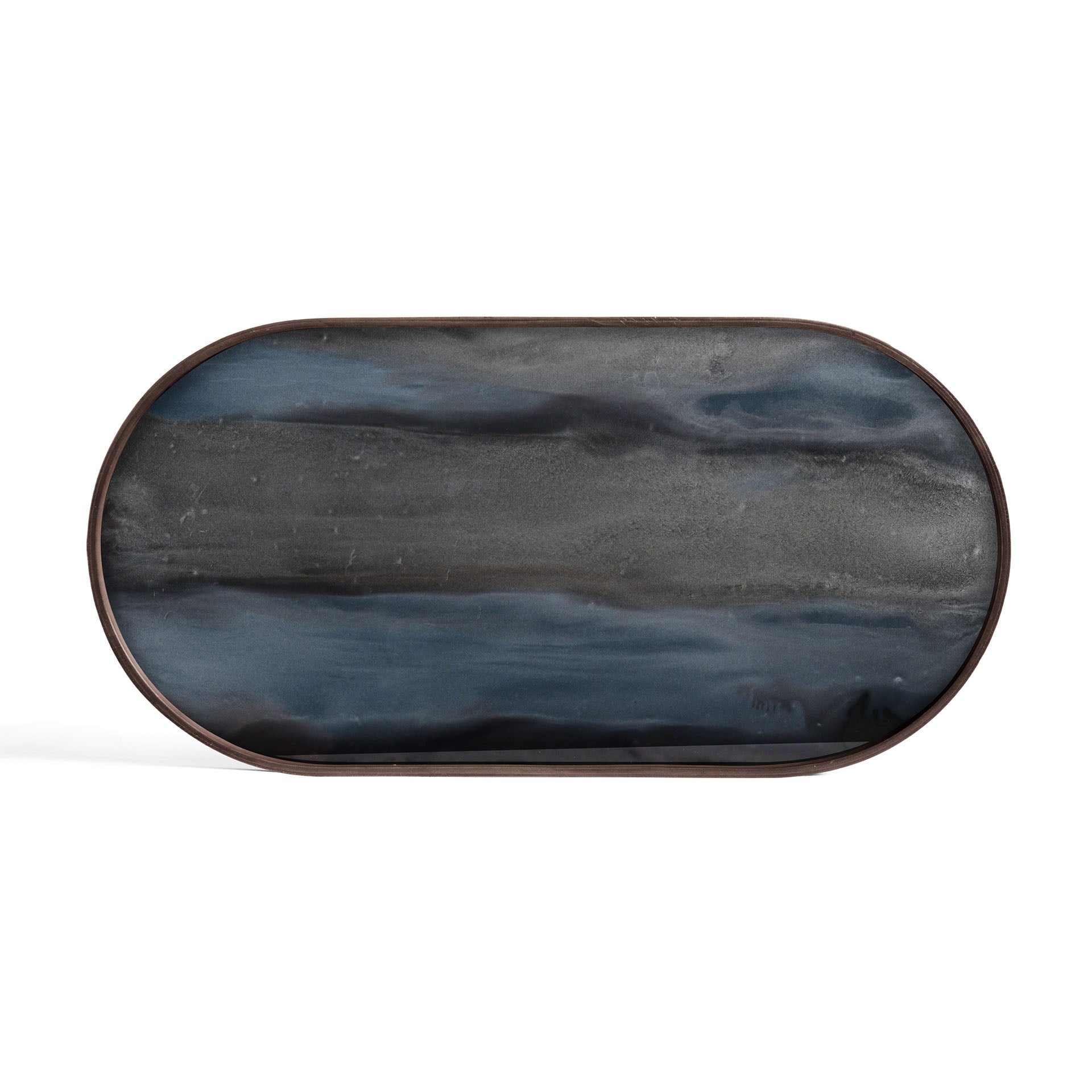 Graphite Organic glass tray - Oblong
