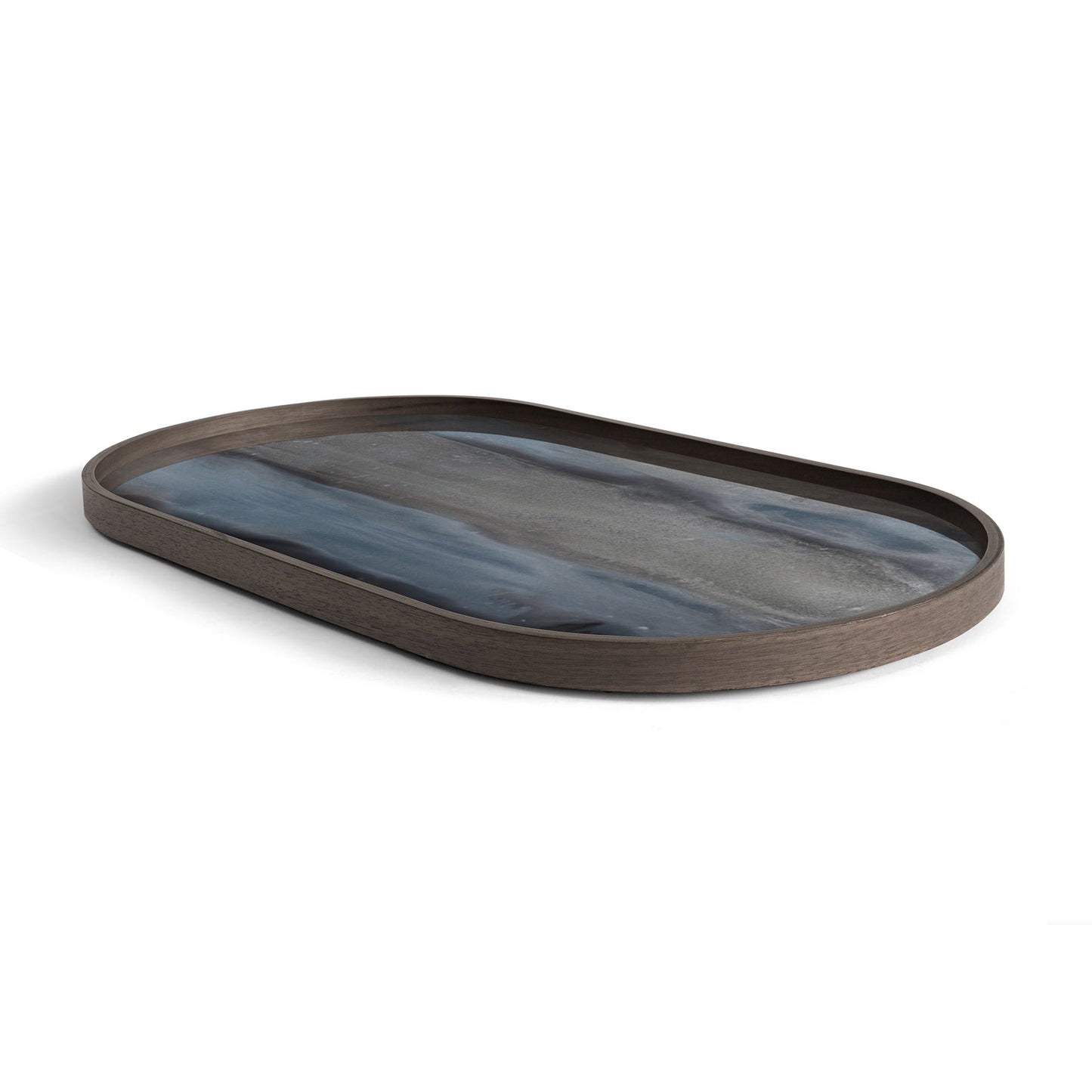 Graphite Organic glass tray - Oblong