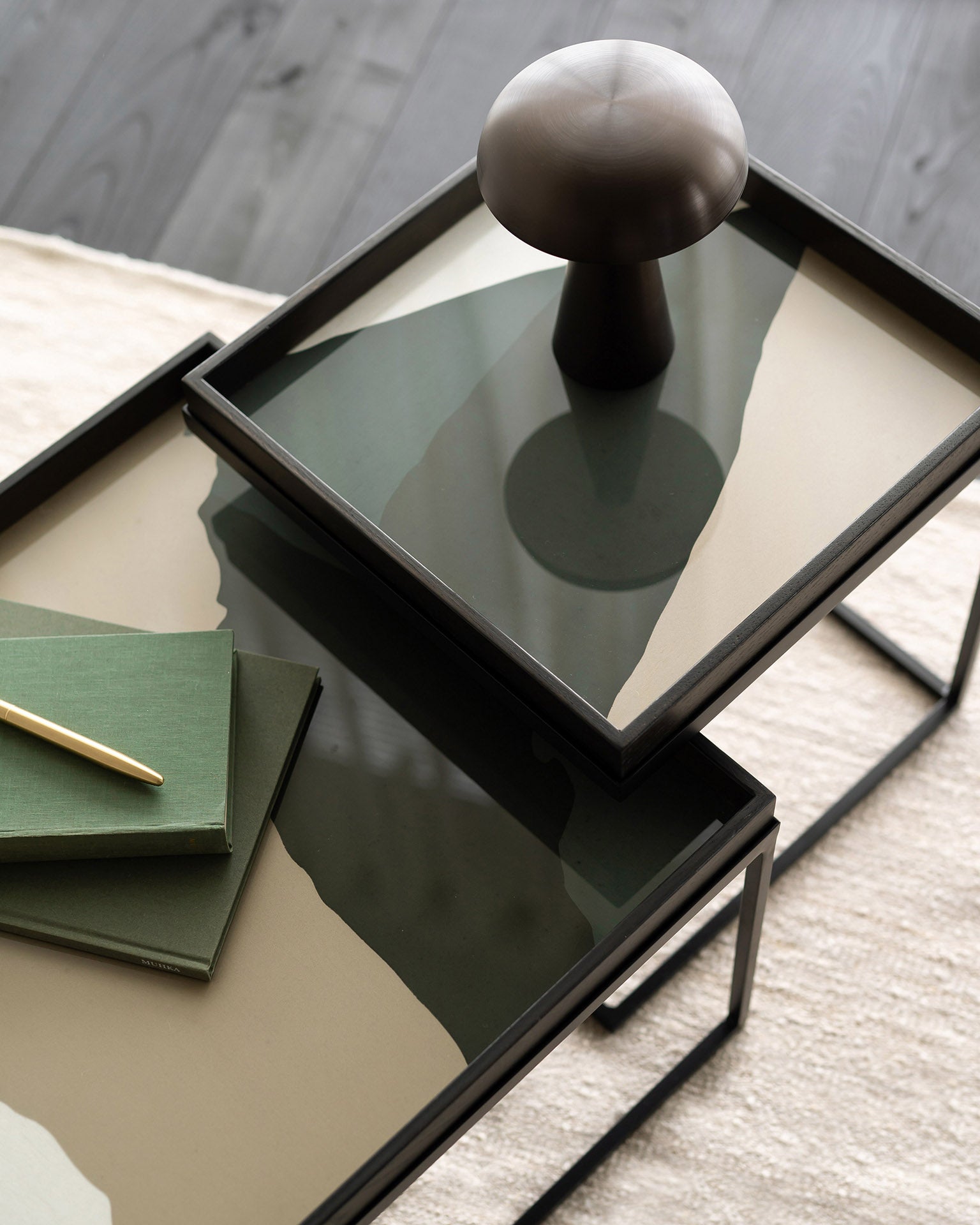 Blue Wabi Sabi glass tray