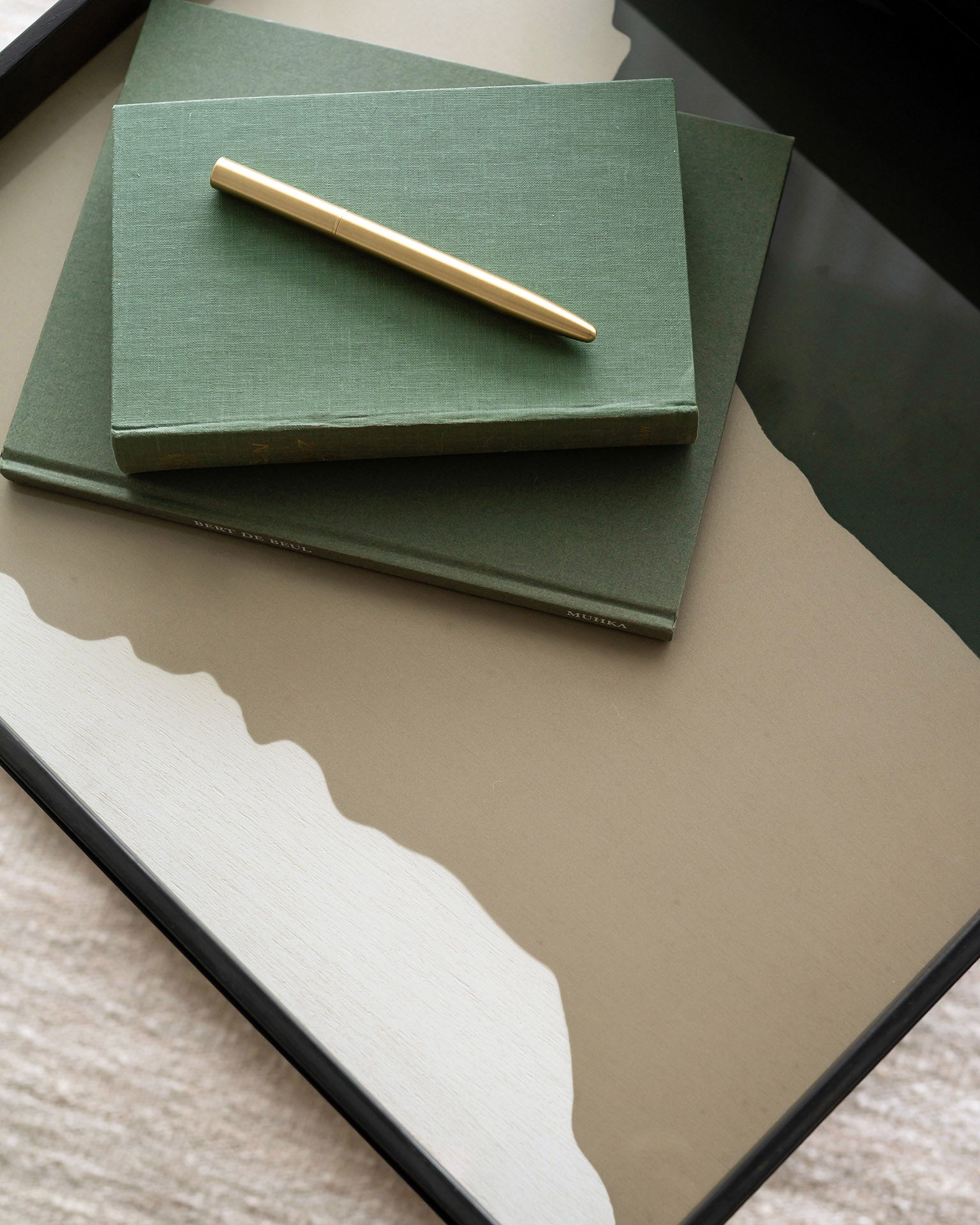 Cream Wabi Sabi glass tray