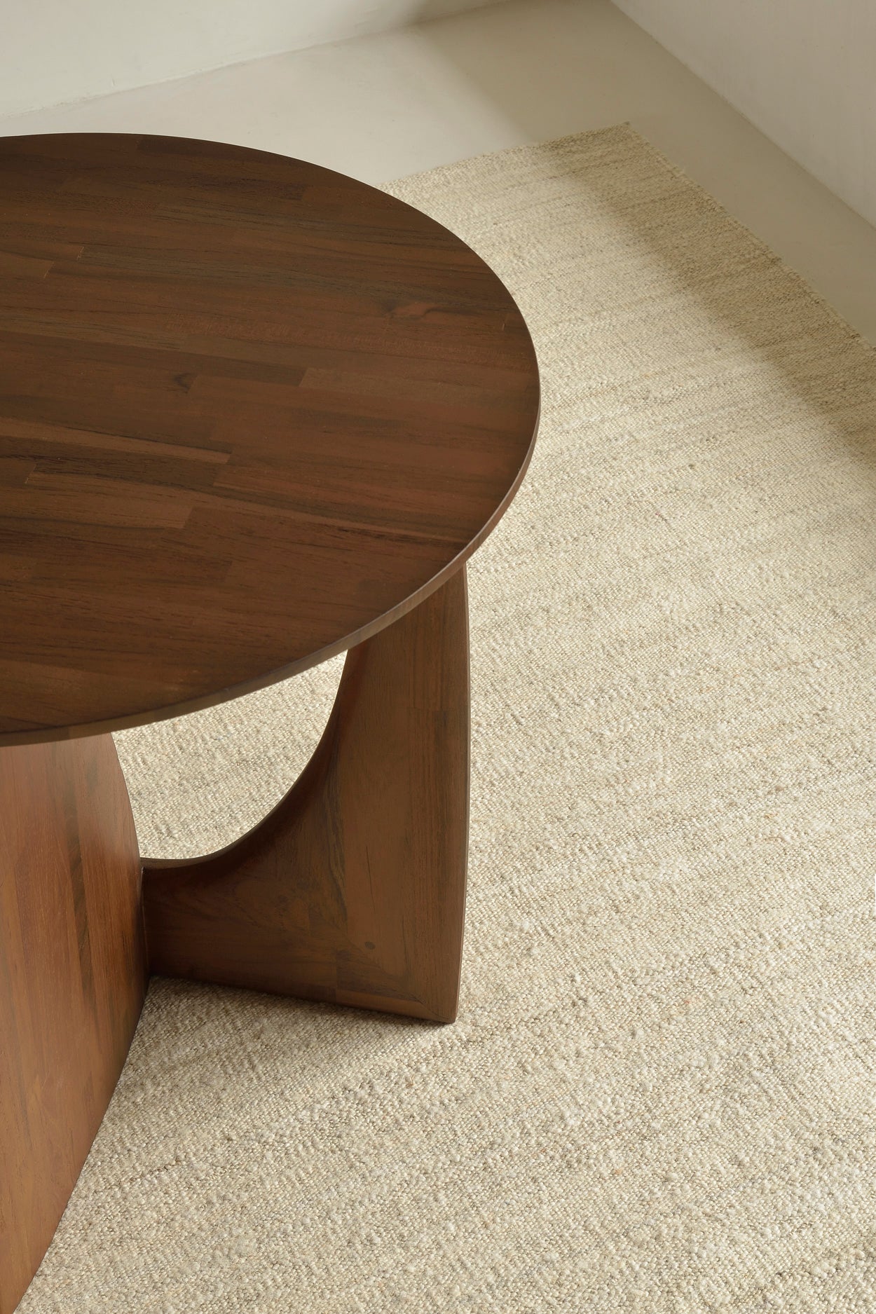 Teak Geometric brown side table