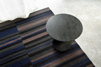 Teak Oblic black side table