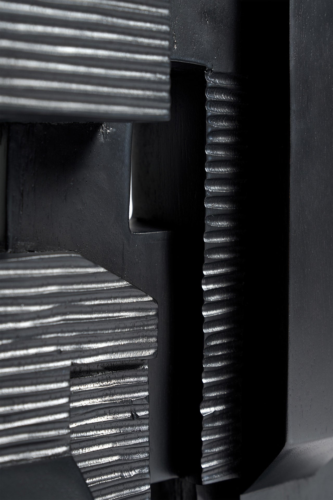 Black Block sculpture - mahogany