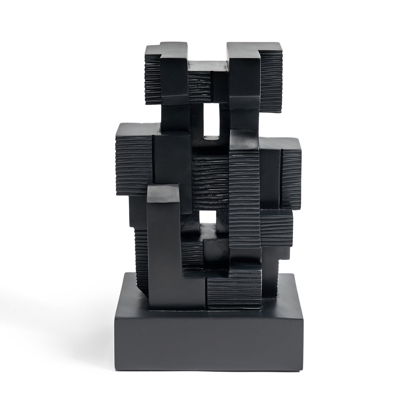 Black Block sculpture - mahogany