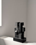 Black Block sculpture - mahogany