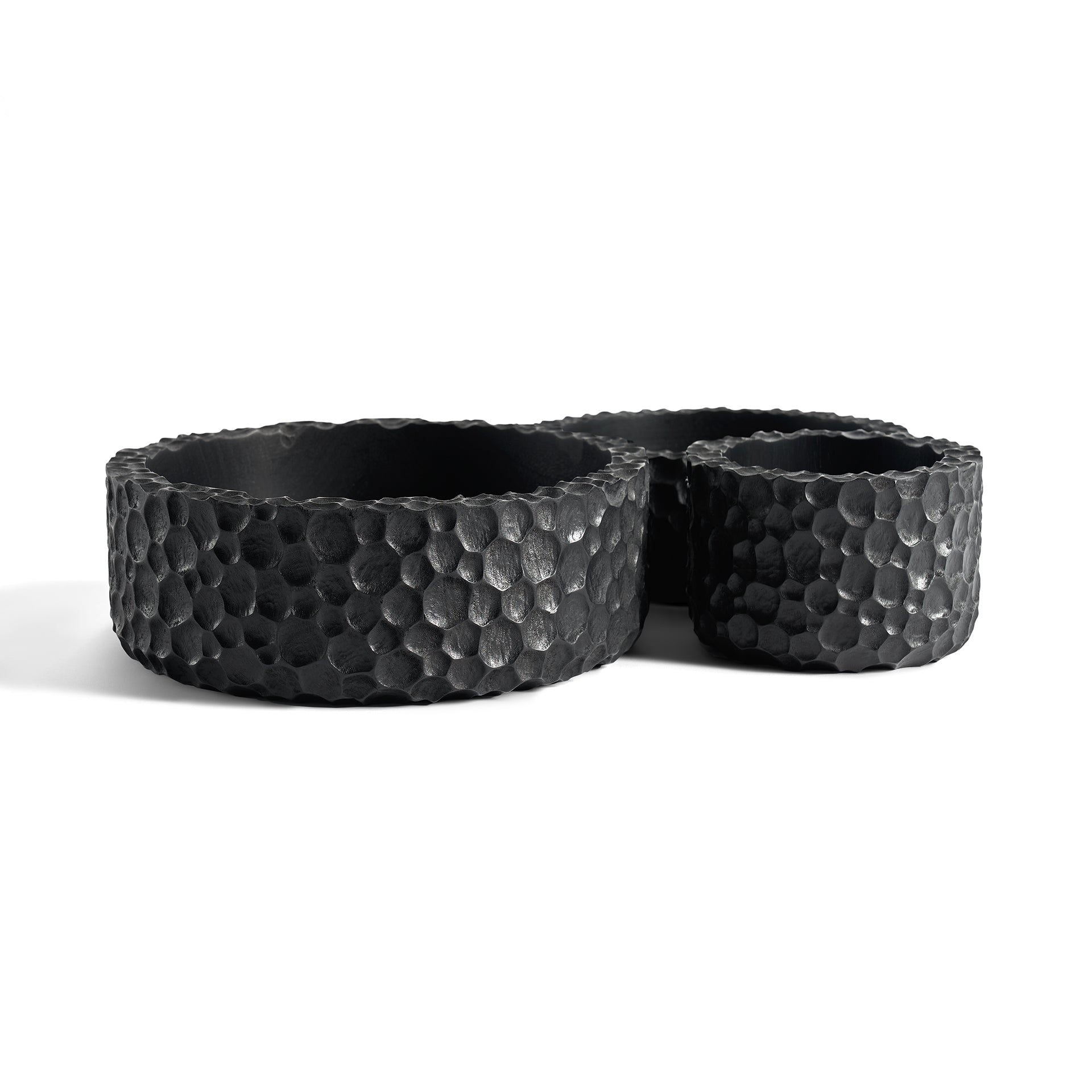 Black Chopped bowls - set of 3