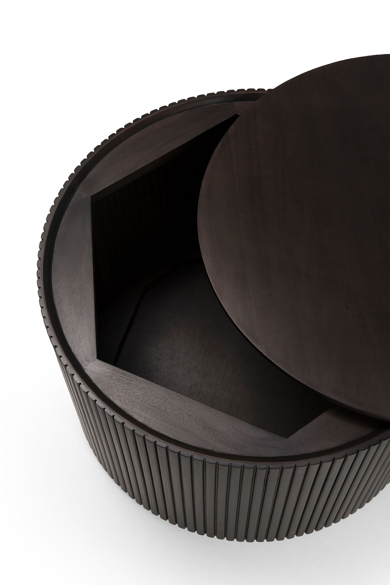 Mahogany Roller Max dark brown round side table