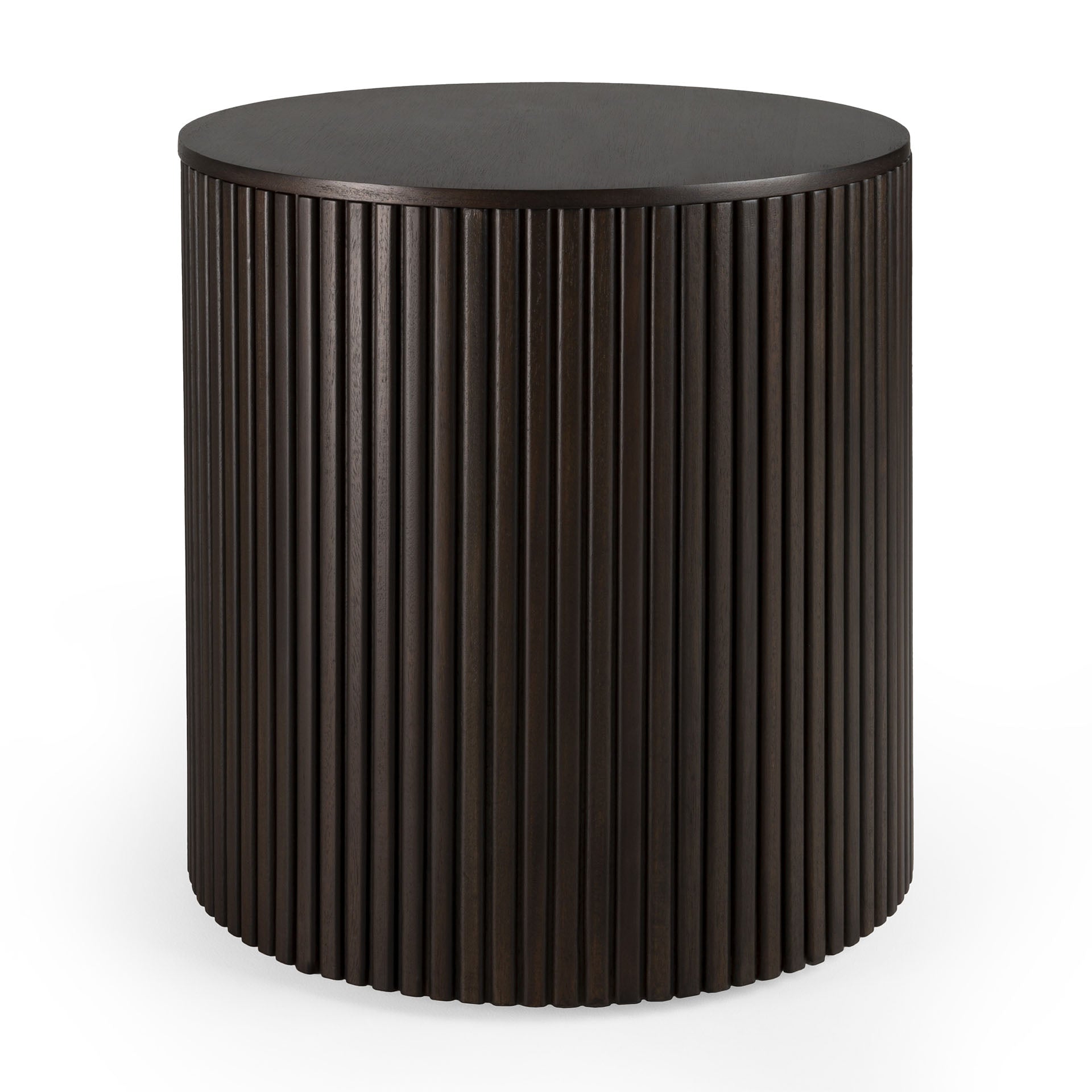Mahogany Roller Max dark brown round side table