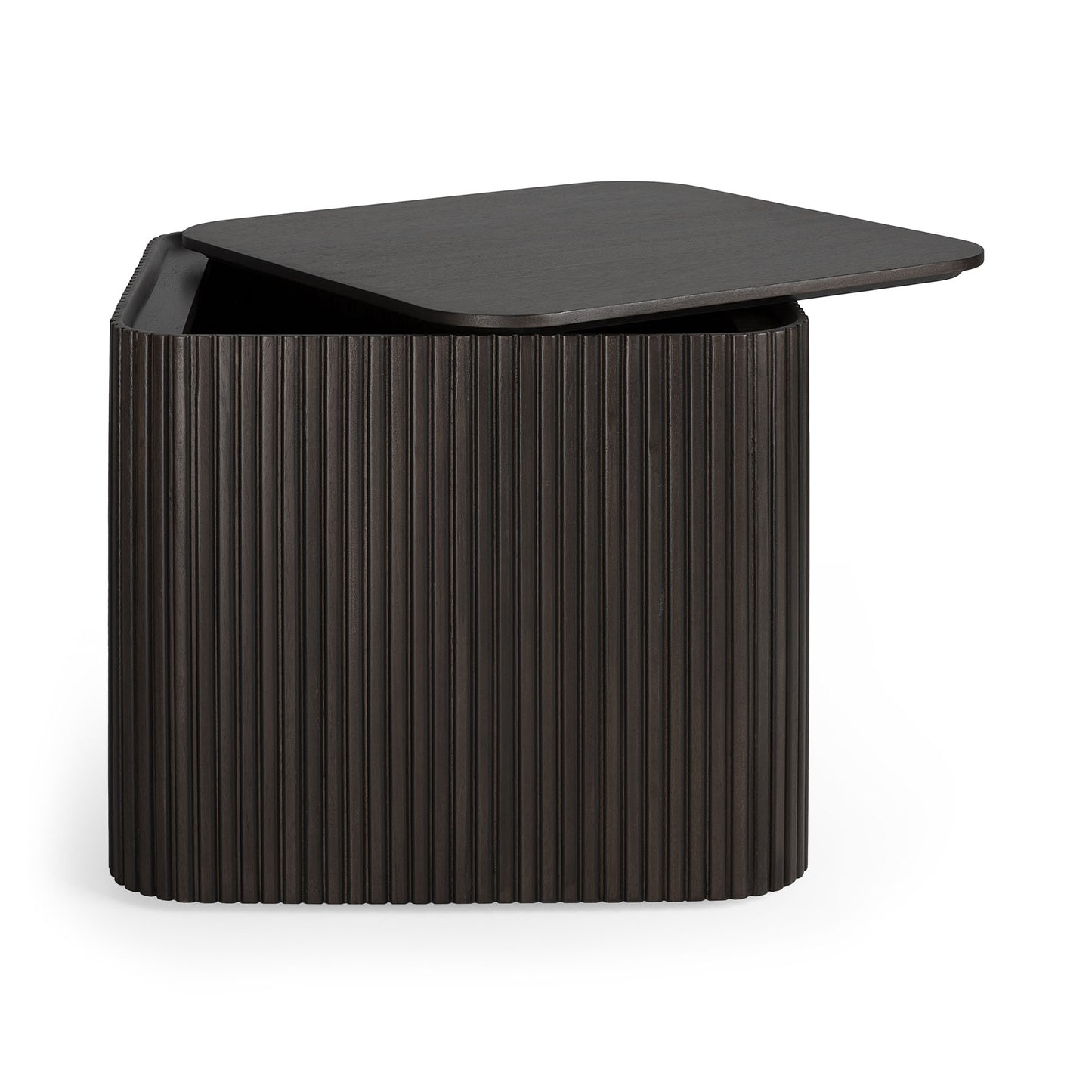Mahogany Roller Max dark brown square side table